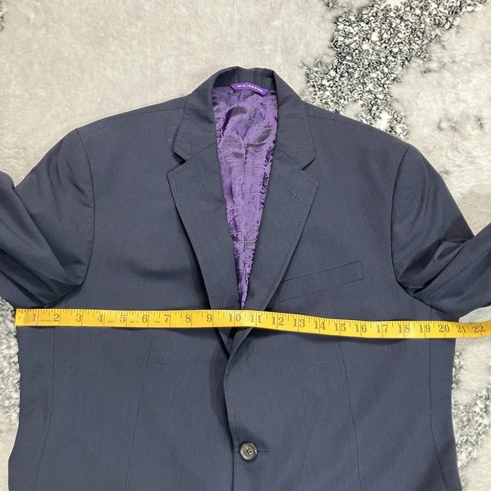 Ted Baker Endurance Jones CT 100% Wool Navy Pinstripe 2 Piece Suit 42S 34